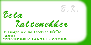 bela kaltenekker business card